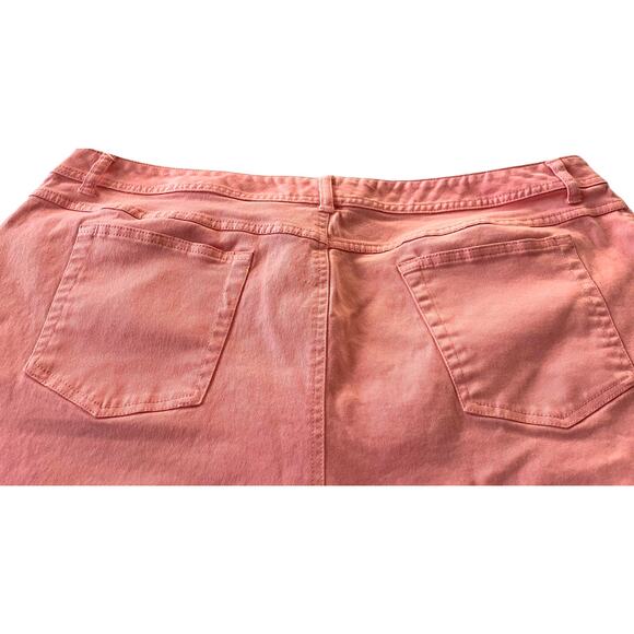ST. JOHN’S BAY STRETCH PLUS DENIM JEANS, WOMENS, 24W, PEACH/PINK, HIGH RISE - Picture 5 of 10